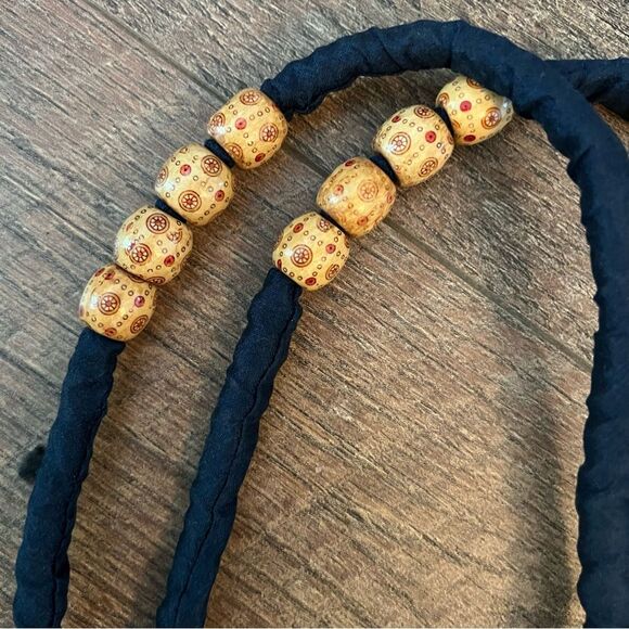 Multicolored Tote with Floral Elephant Motifs from India,decorative bead handle - Picture 6 of 13